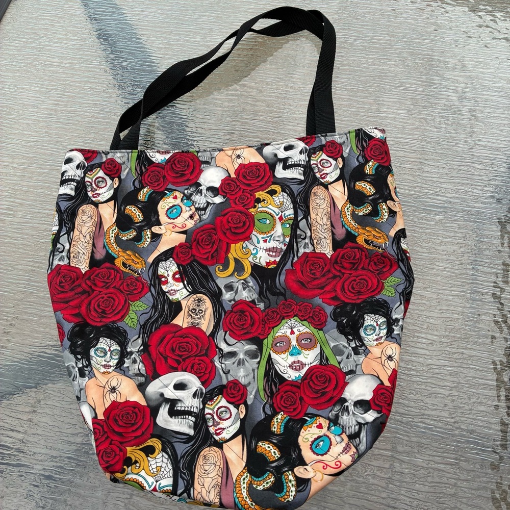 Day Of The Dead Hand Made Tote Bag